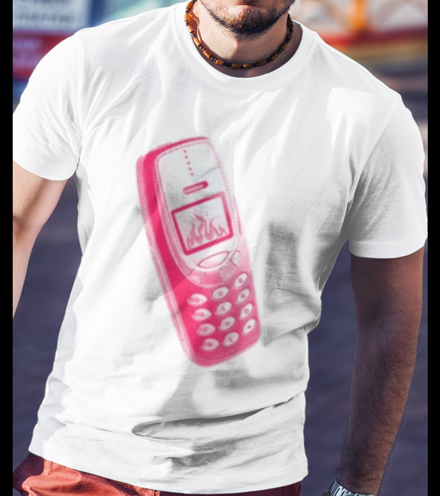 Ben Ellis The Burner Phone Retro Cell Fire Graphic T-Shirt
