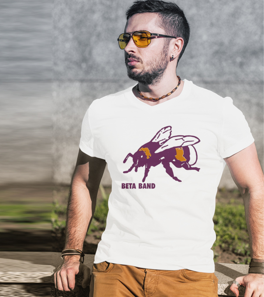 Beta Band Abstract Bee Purple Yellow T-Shirt