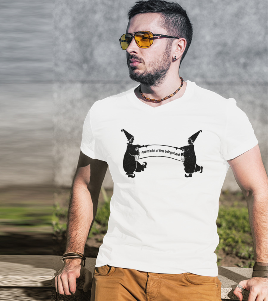 Dogecore I Spend A Lot Of Time Being Stupid Funny Meme Doge With Wizard Hats T-Shirt
