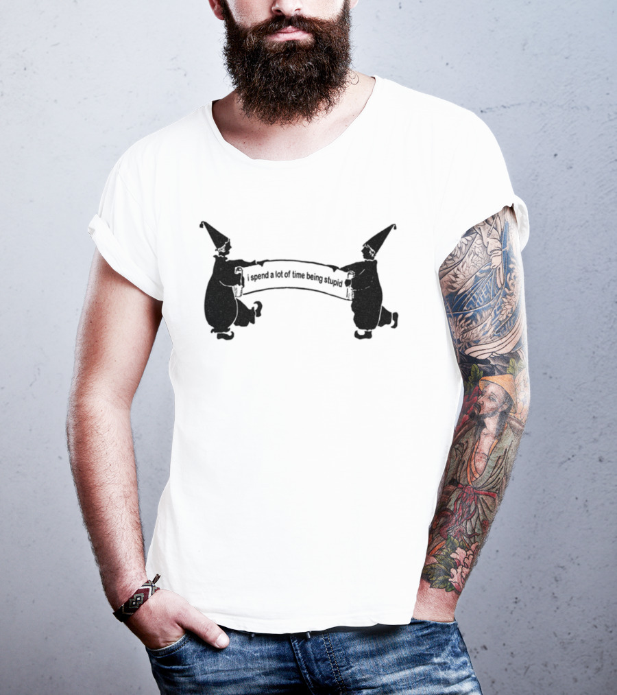 Dogecore I Spend A Lot Of Time Being Stupid Funny Meme Doge With Wizard Hats T-Shirt