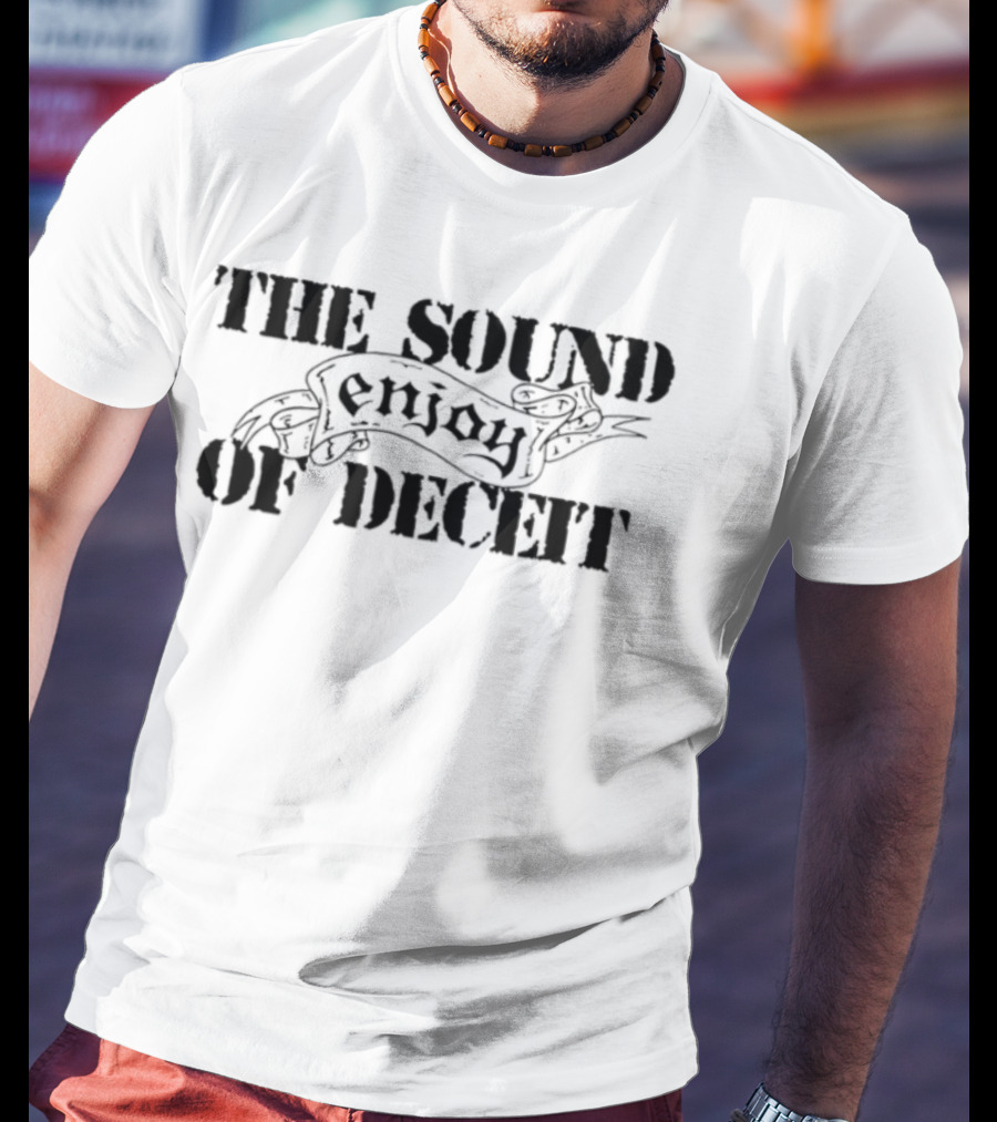 Enjoy Sound Of Deceit Comic Style Cat Illustration T-Shirt