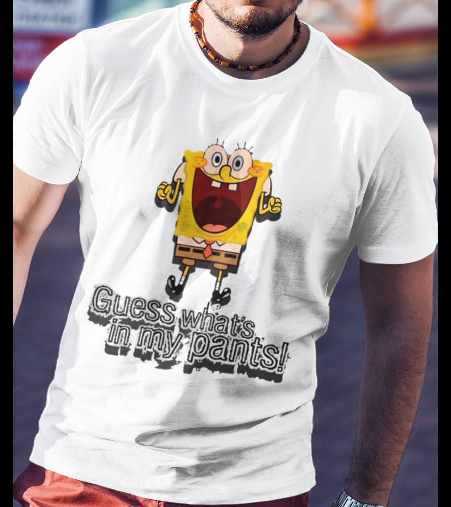 "Guess What's In My Pants Funny SpongeBob SquarePants Patrick Reference" T-Shirt