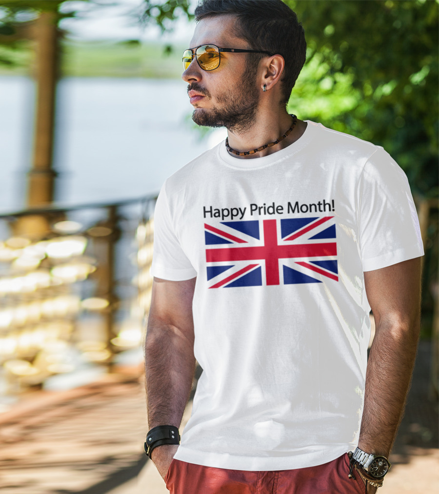 UK Flag Illegalshirts Happy Pride Month American Flag T-Shirt