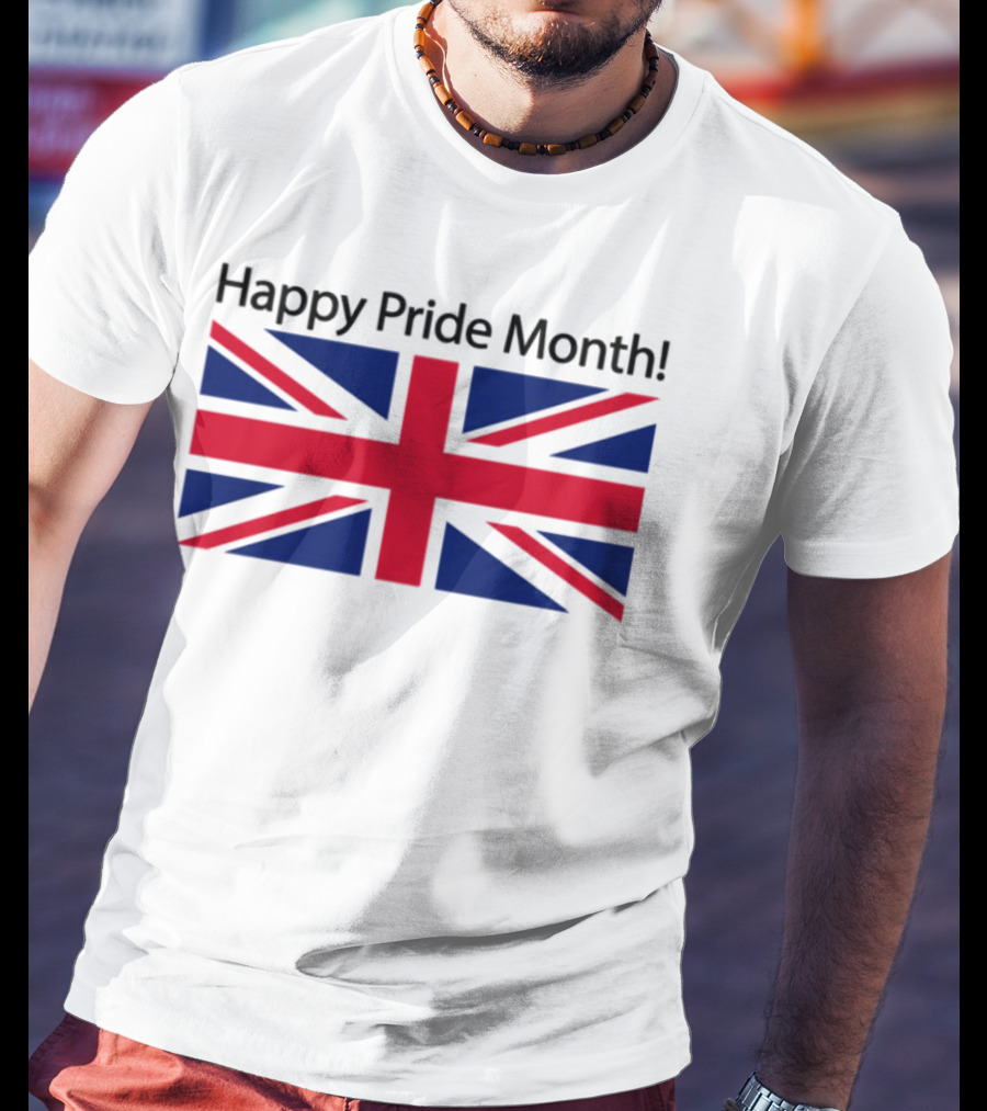UK Flag Illegalshirts Happy Pride Month American Flag T-Shirt