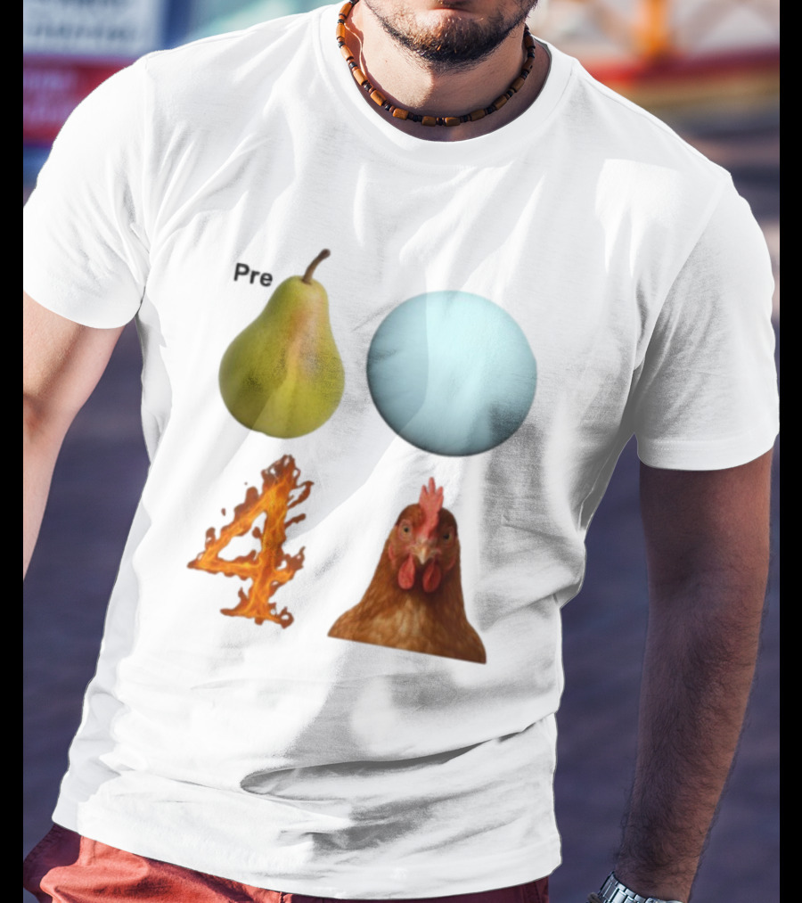 Prepare Pear Sphere Fire Chicken T-Shirt