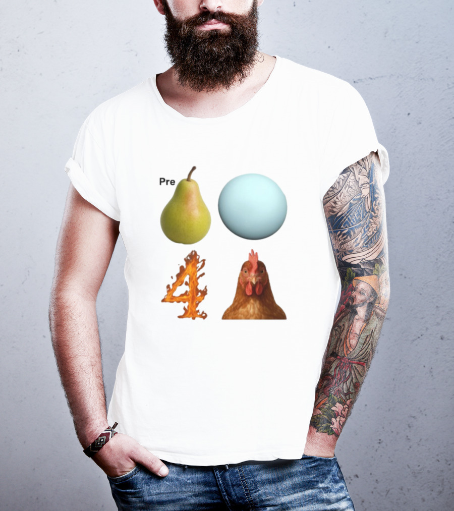 Prepare Pear Sphere Fire Chicken T-Shirt