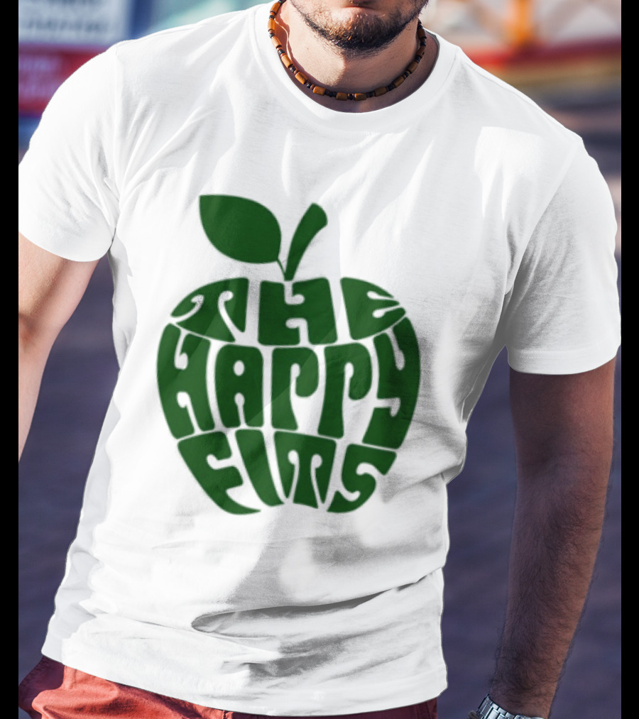 The Happy Fits Green Apple Text Art T-Shirt