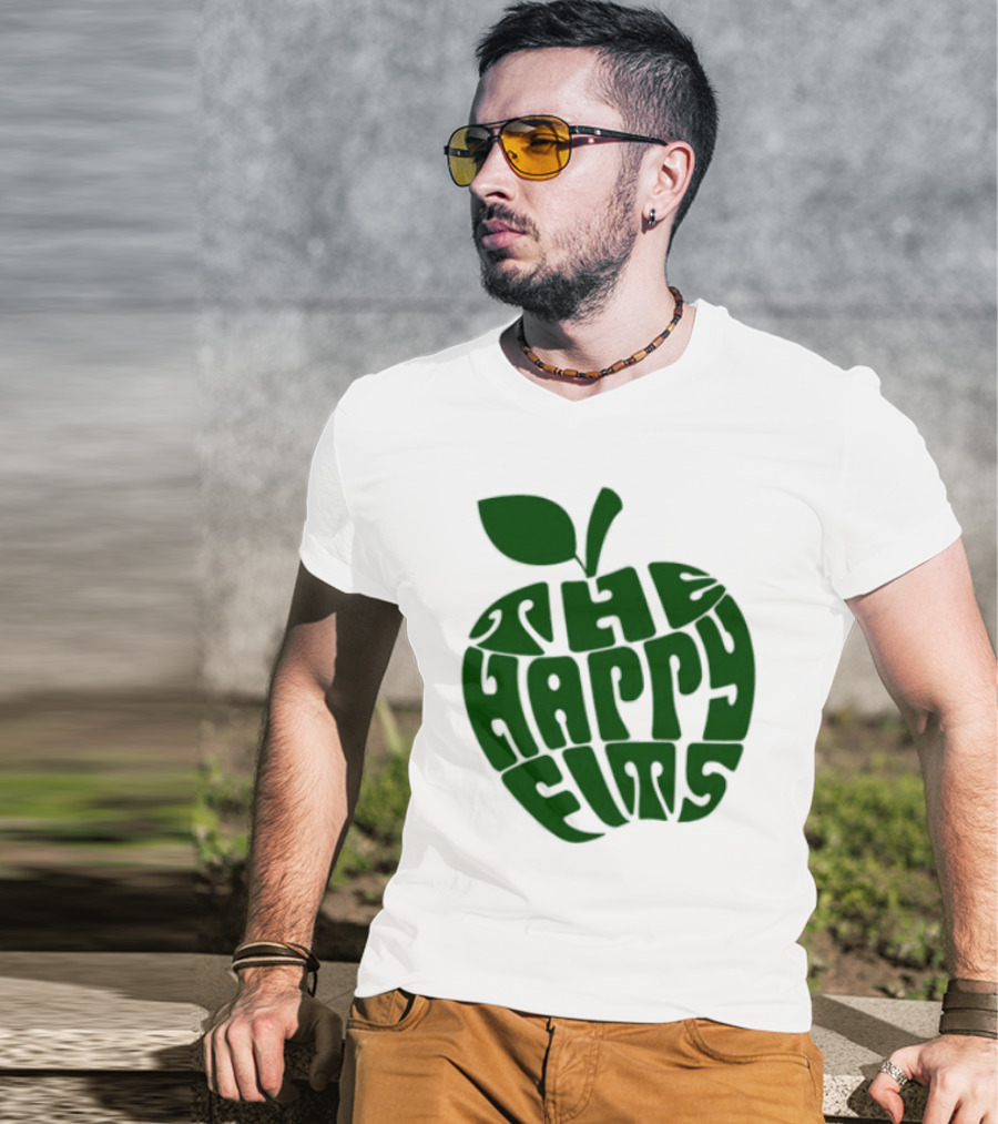 The Happy Fits Green Apple Text Art T-Shirt