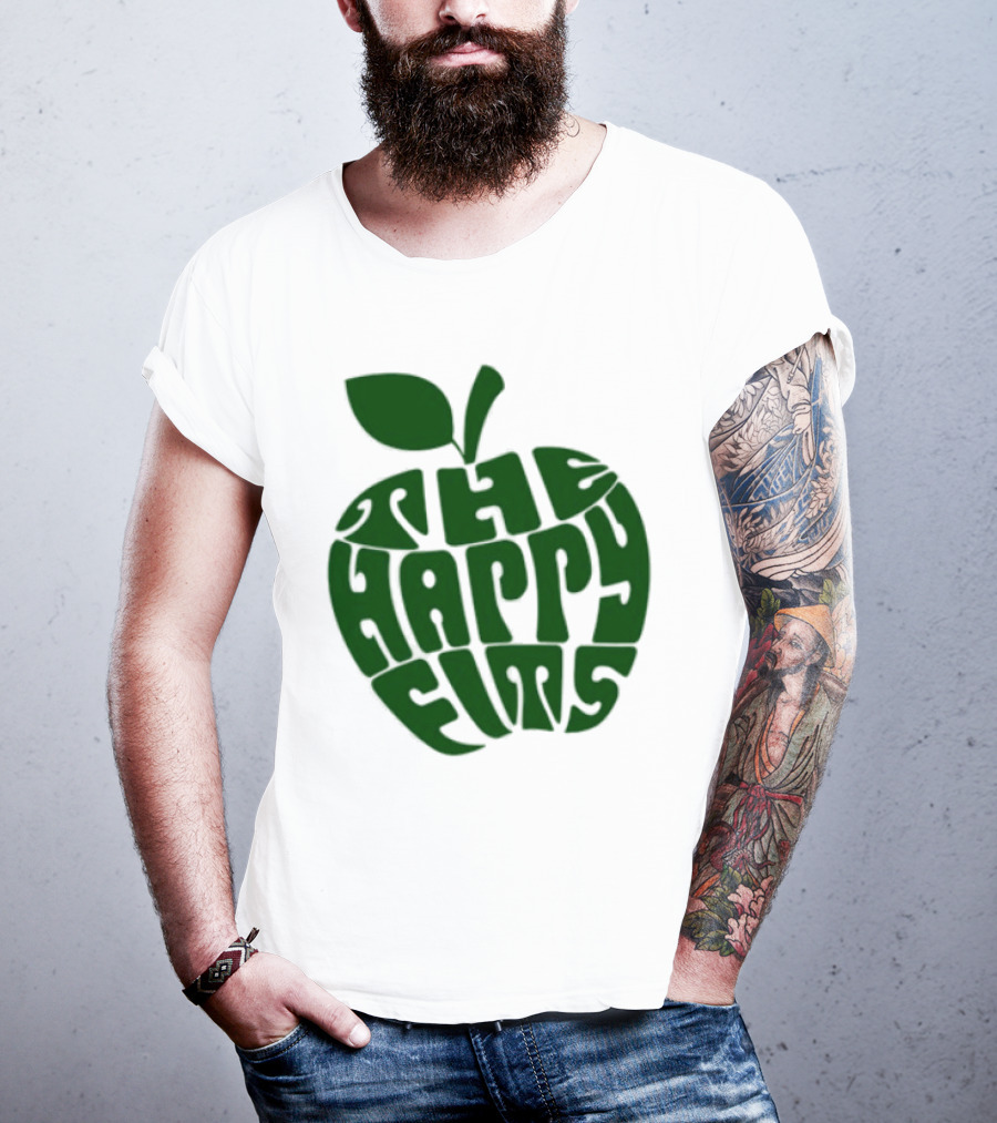 The Happy Fits Green Apple Text Art T-Shirt