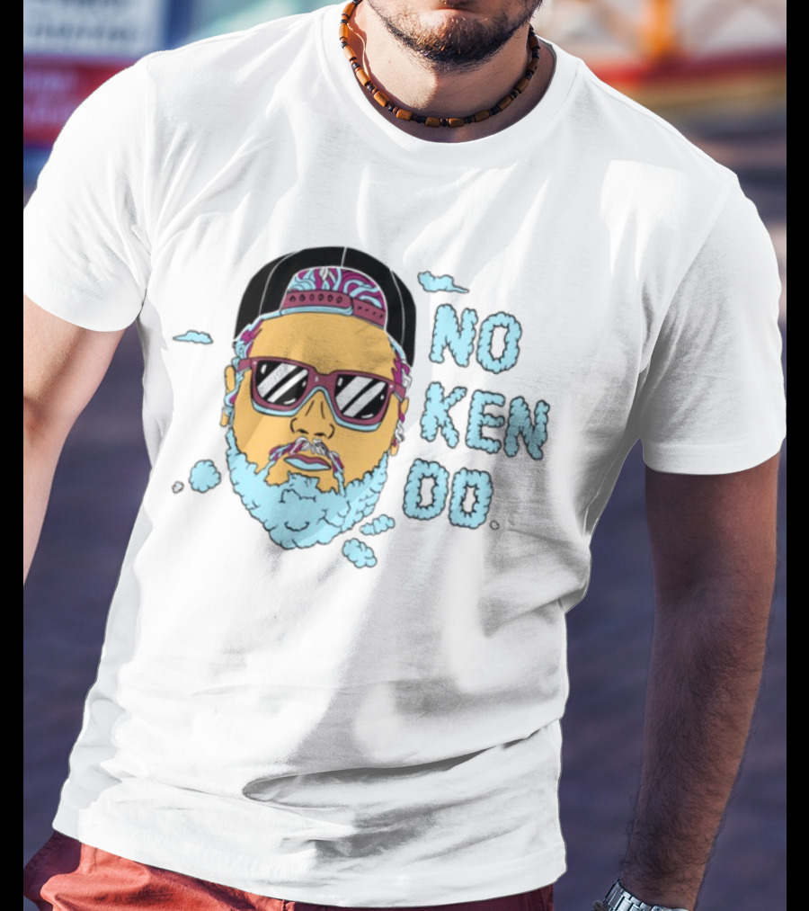 No Ken Do Trippy Ken Sunglasses Beard Cartoon T-Shirt