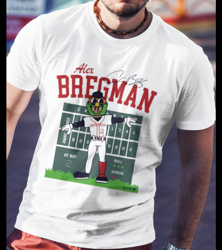 Alex Bregman Slashline Mascot Signature T-Shirt