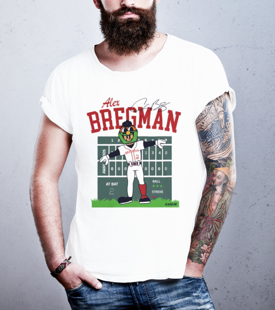 Alex Bregman Slashline Mascot Signature T-Shirt
