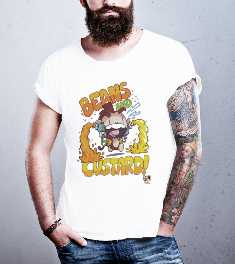 Beans And Custard Monkey Splash Comic Style Adventure T-Shirt