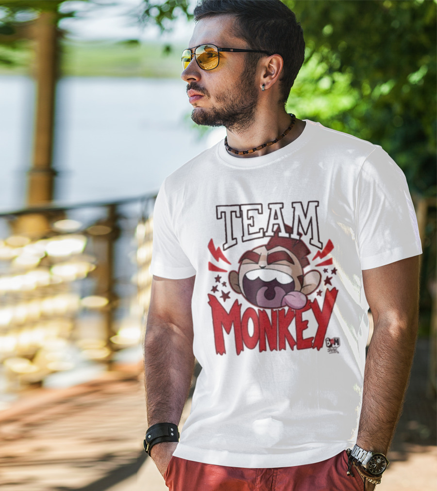 TEAM MONKEY BUNNY VS MONKEY TEAM SUPPORTERS FUN FACE T-Shirt