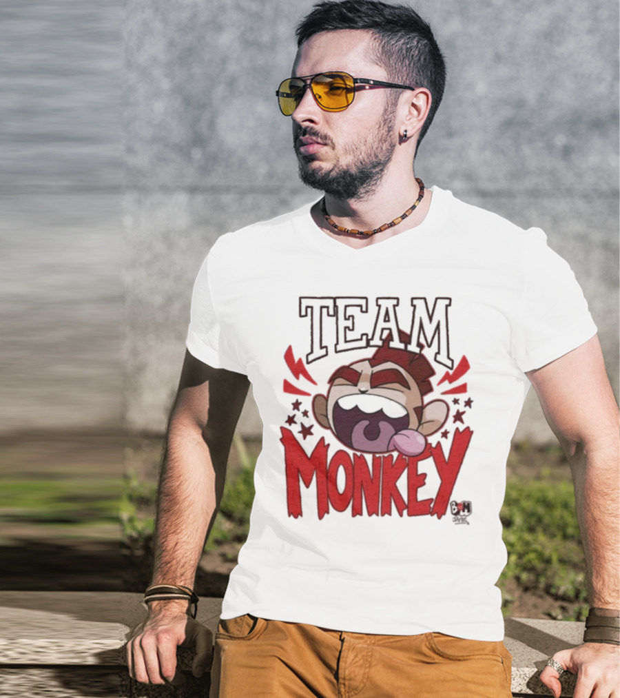TEAM MONKEY BUNNY VS MONKEY TEAM SUPPORTERS FUN FACE T-Shirt
