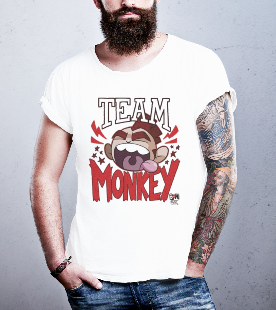 TEAM MONKEY BUNNY VS MONKEY TEAM SUPPORTERS FUN FACE T-Shirt