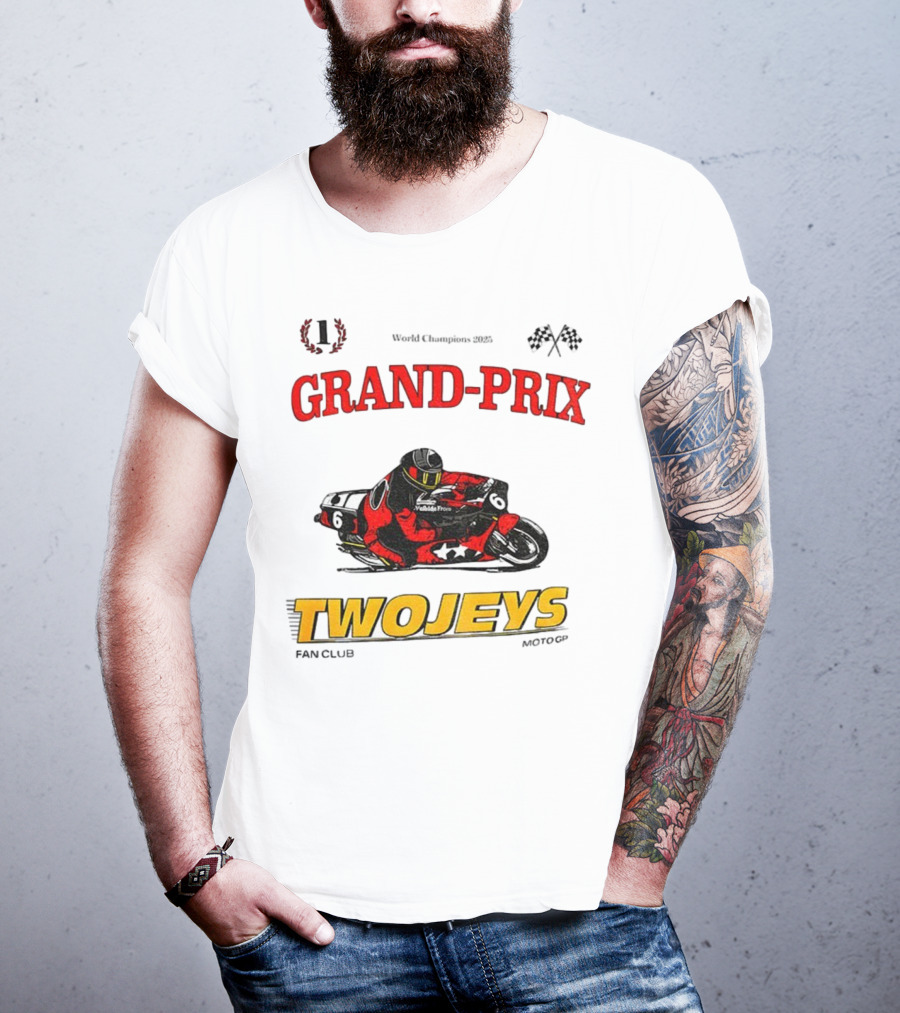Grand Prix World Champions 2025 Twojeys Moto Racing Fan Club T-Shirt