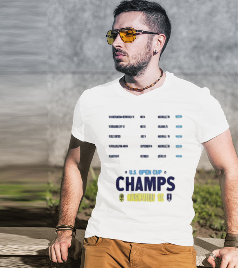 U.S. Open Cup Champs 2025 Nashville SC Concert Trophy T-Shirt