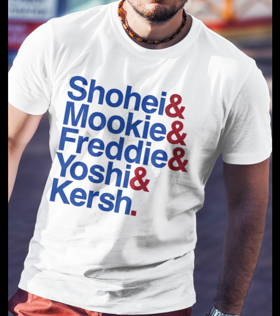 Shohei Mookie Freddie Yoshi Kersh Los Angeles Dodgers Baseball Ampersand Stars 2025 T-Shirt