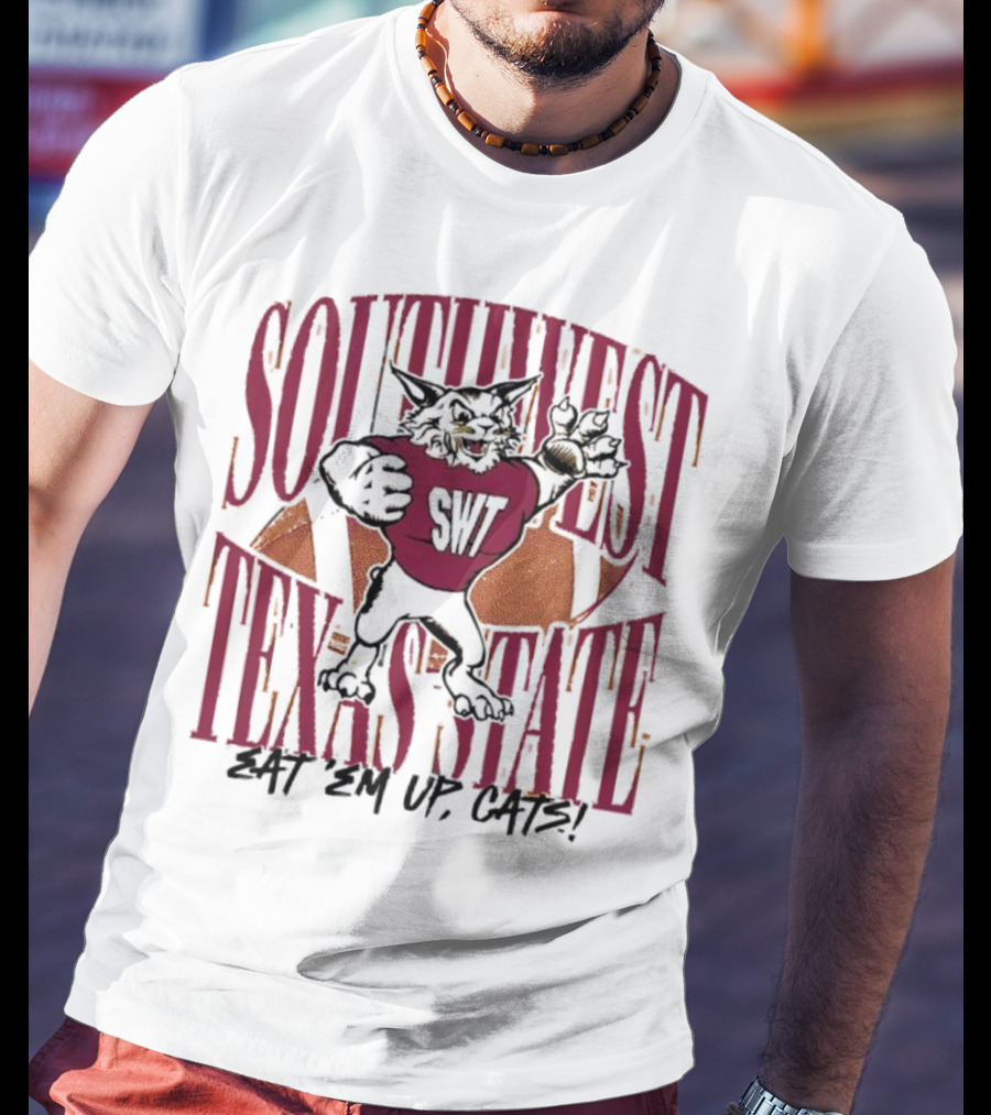 SWT Southwest Texas State Bobcats Mascot Eat 'Em Up Cats T-Shirt