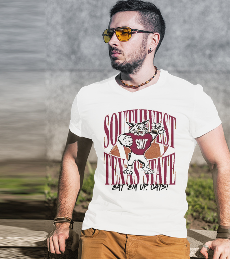 SWT Southwest Texas State Bobcats Mascot Eat 'Em Up Cats T-Shirt