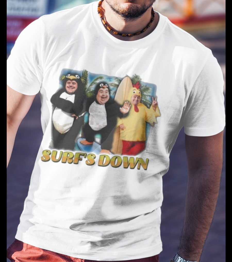 "Surf’s Down Penguin And Chicken Costume Fun" T-Shirt