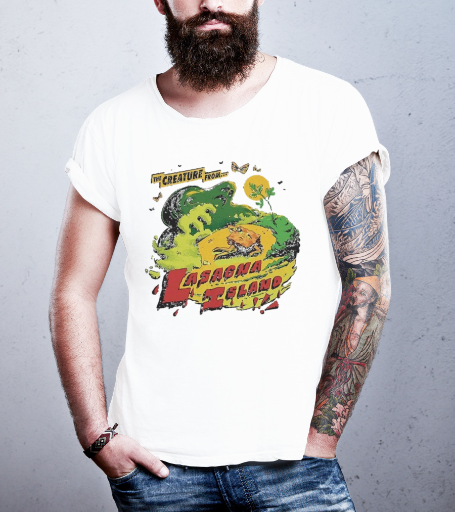 The Creature From Lasagna Island Vintage Horror Design October 2025 T-Shirt