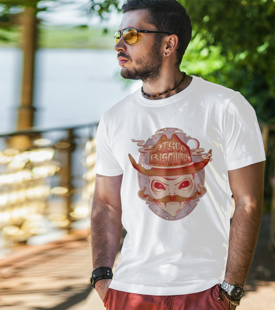 Disco Biscuits Alien Cowboy With Hat And Mustache T-Shirt