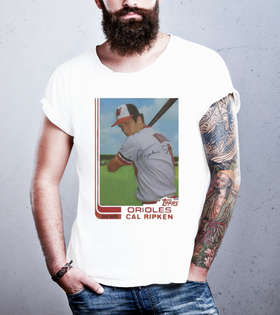 Cal Ripken Jr. Baltimore Orioles Baseball Card Topps MLB Signature Player T-Shirt