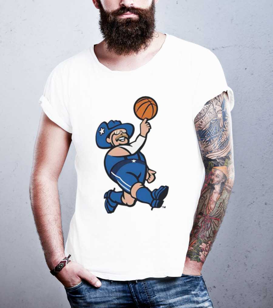 Frisco RoughRiders Dallas Mavericks Crossover Mascot Basketball Cowboy T-Shirt