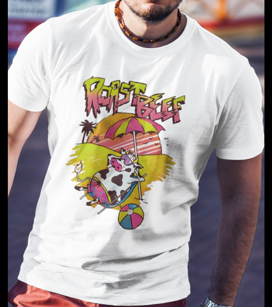 Roast Beef Sunbathing Cow Graphic Gaten Matarazzo Dustin Stranger Things T-Shirt