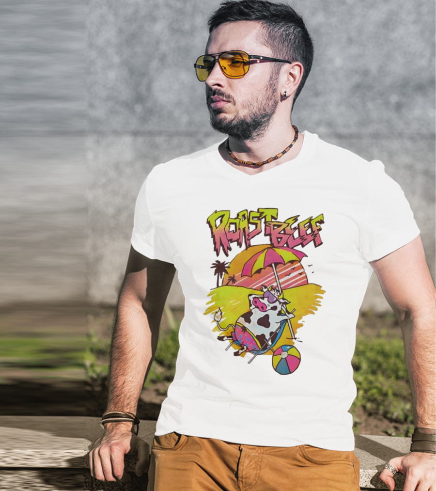 Roast Beef Sunbathing Cow Graphic Gaten Matarazzo Dustin Stranger Things T-Shirt