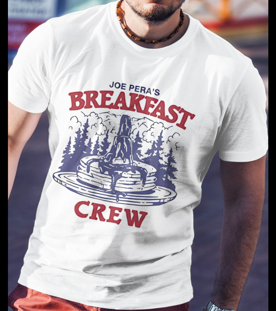 Joe Pera's Breakfast Crew Pancake Stack Forest Scene T-Shirt