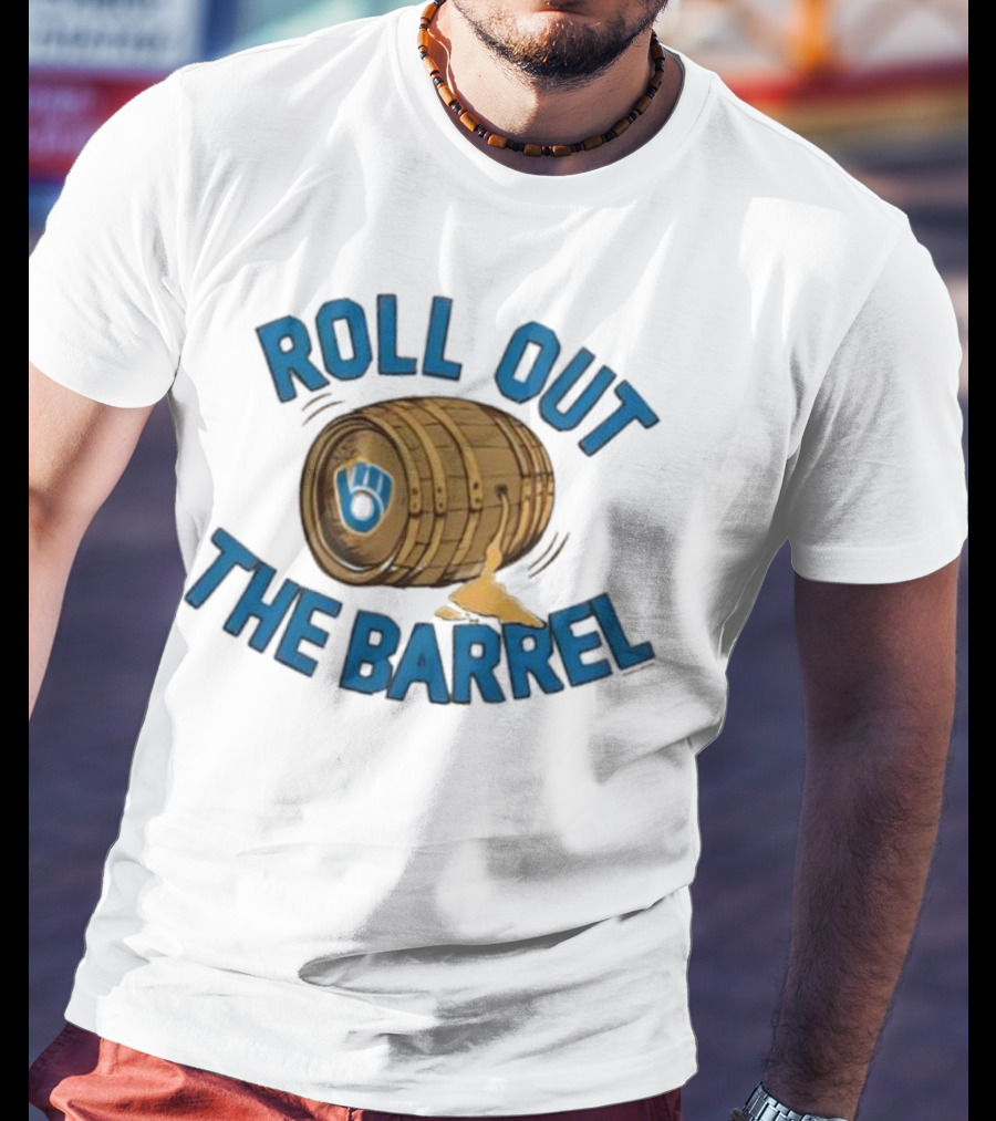 Milwaukee Brewers Roll Out The Barrel Vintage Gold Baseball Theme T-Shirt