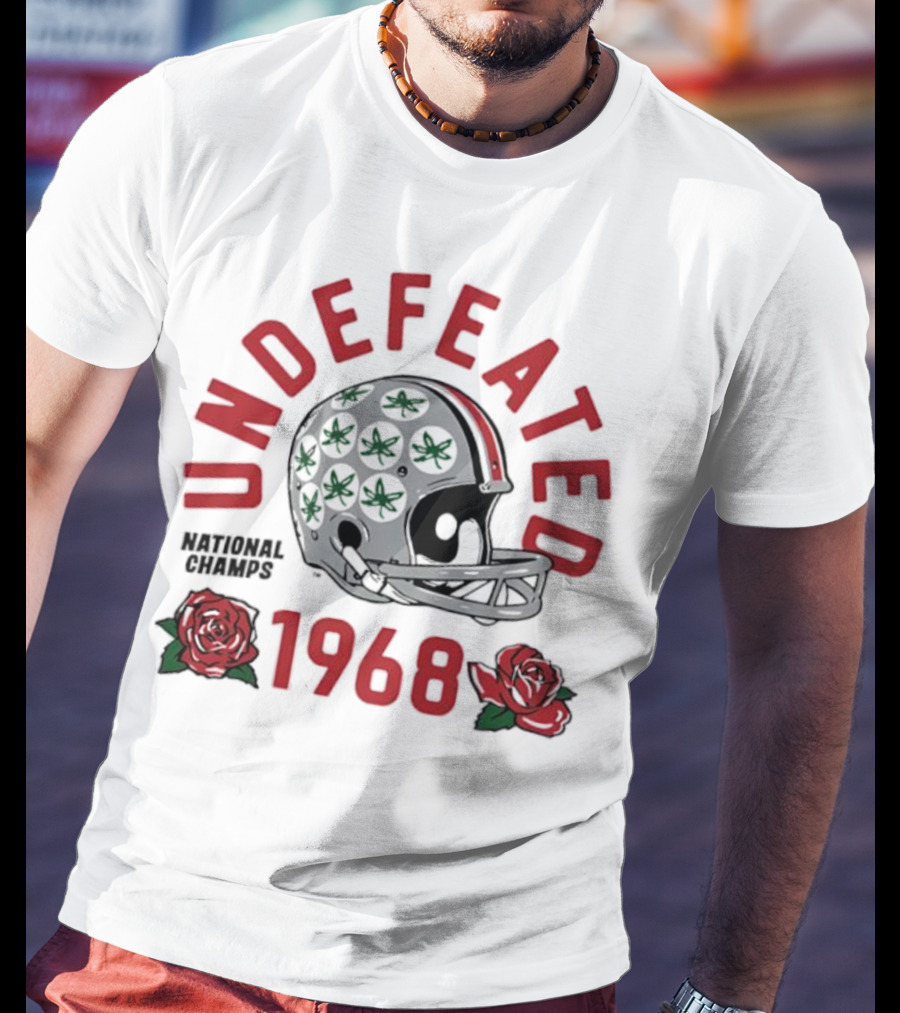 Ohio State Buckeyes Undefeated 1968 Rose Bowl Helmet T-Shirt