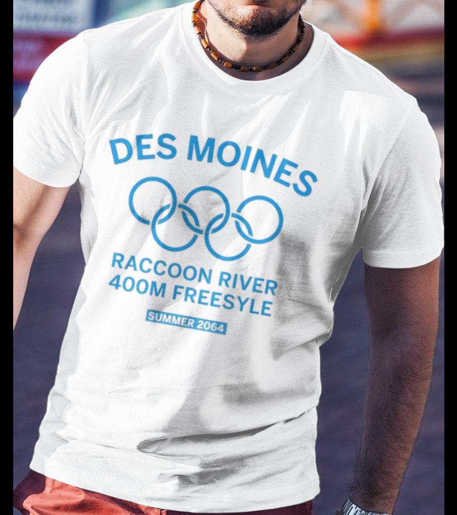 Des Moines Raccoon River 400m Freestyle Summer 2064 Olympic Rings T-Shirt