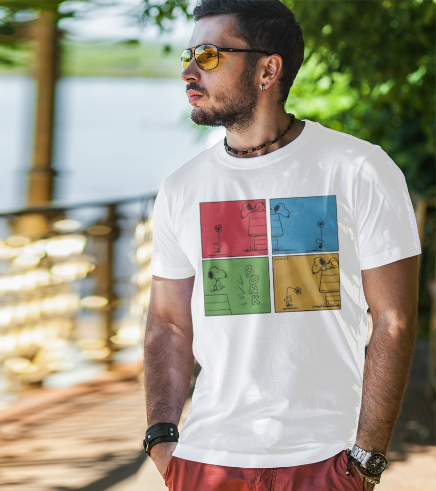 Snoopy And Woodstock Comic Panels Bonk Series By Schulz T-Shirt