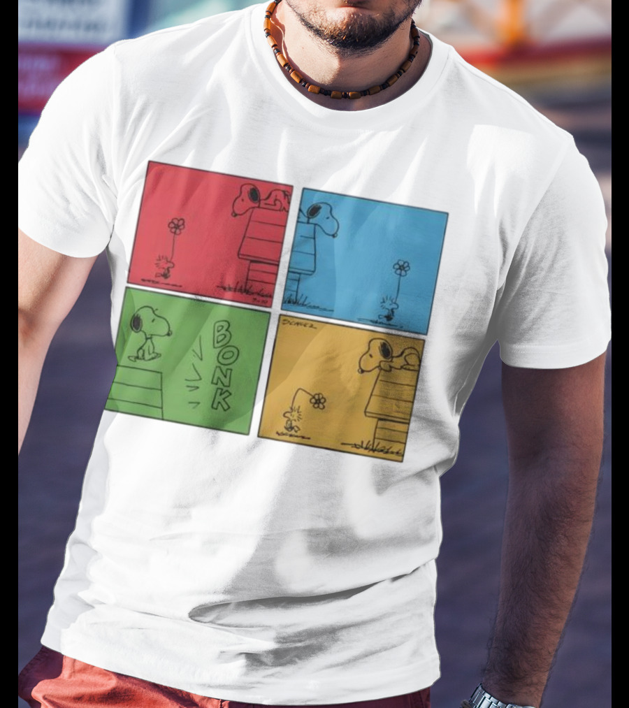 Snoopy And Woodstock Comic Panels Bonk Series By Schulz T-Shirt
