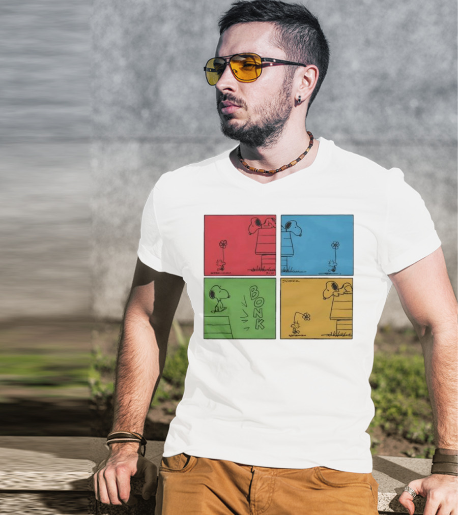 Snoopy And Woodstock Comic Panels Bonk Series By Schulz T-Shirt