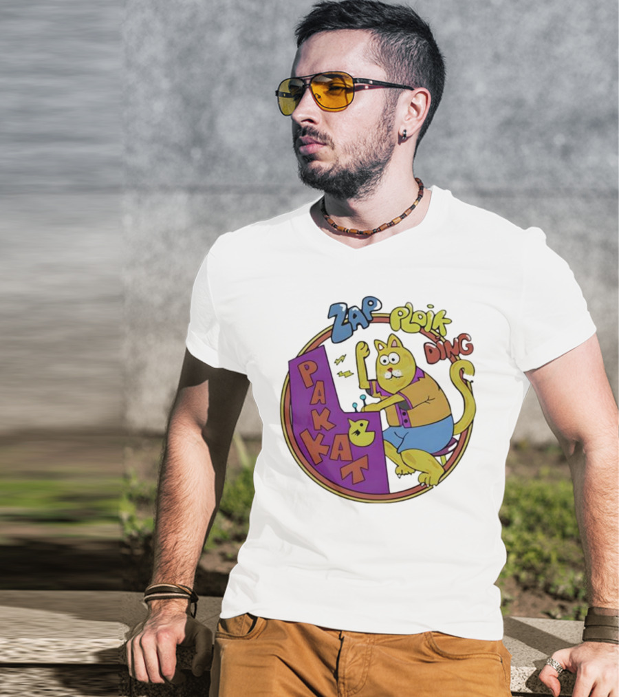 Stranger Things Zap Ploik Ding Cat Cartoon Pakkat T-Shirt