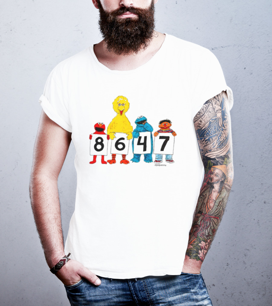 8647 Sesame Street Elmo Big Bird Cookie Monster Ernie T-Shirt