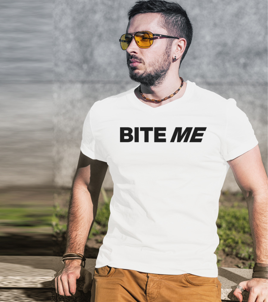 Bite Me Vampire Fangs Halloween Graphic T-Shirt