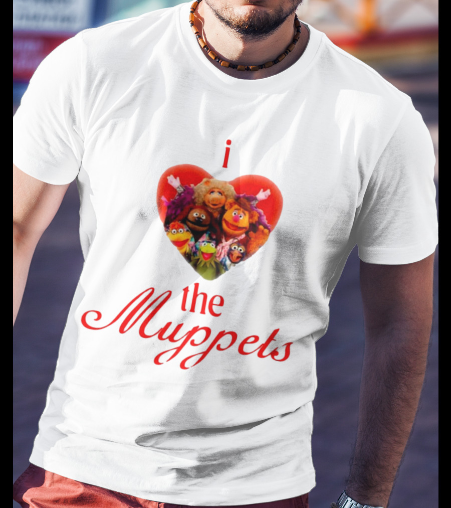 I Love The Muppets Characters Heart Group Image T-Shirt