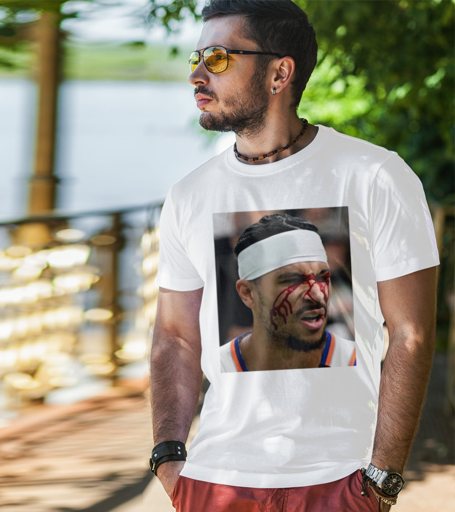 Limited Edition Josh Hart New York Knicks Elbowed Face Moment T-Shirt