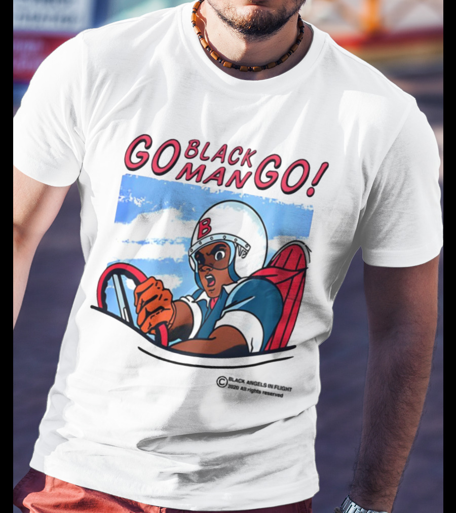 Metro Boomin Go Black Man Go Racer B Helmet Black Angels In Flight Text T-Shirt
