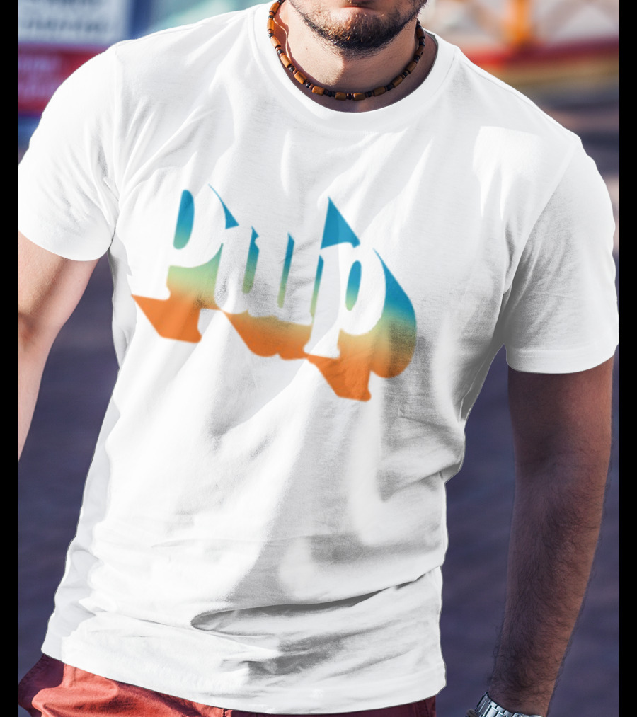 Pulp Sunset Ombre Text Style T-Shirt