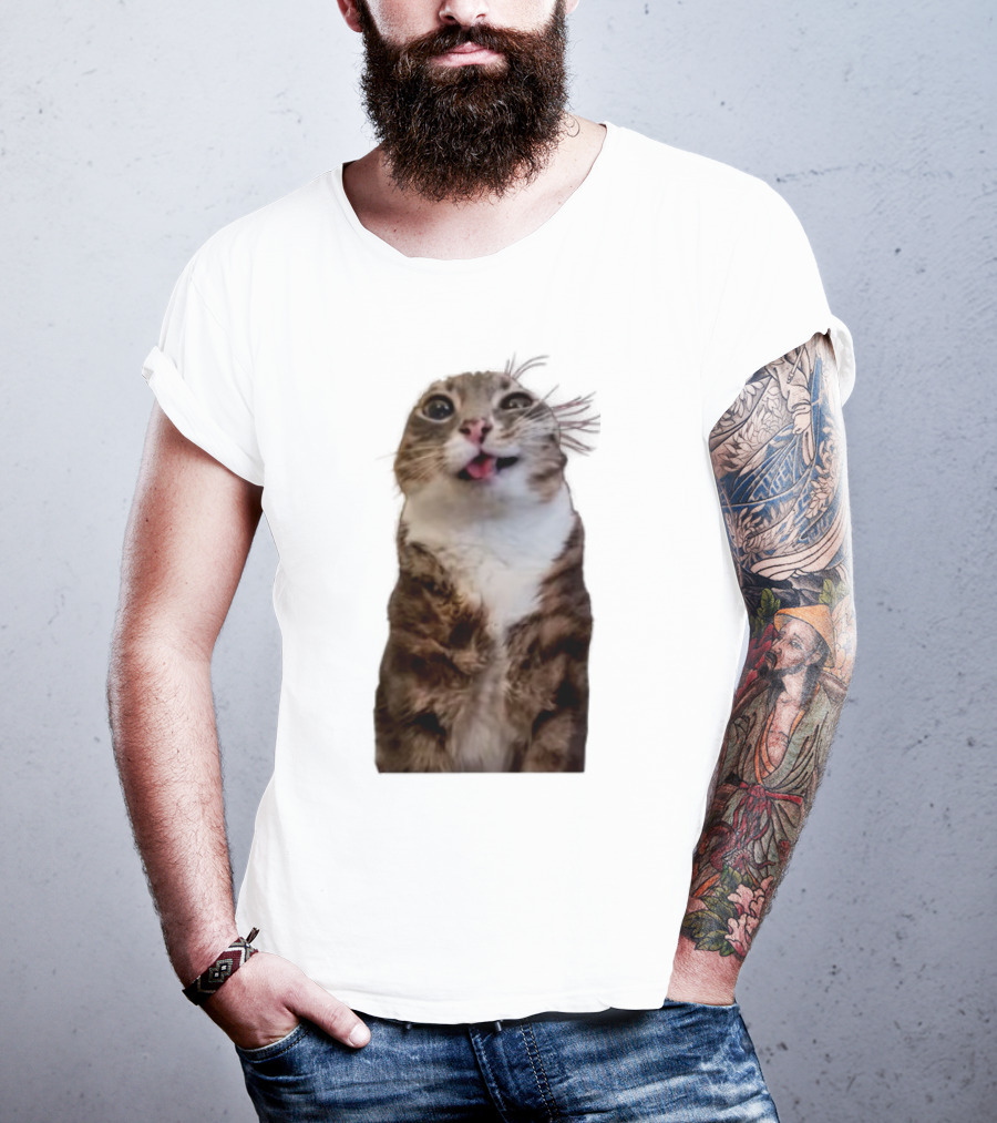 Rigby Cat Funny Feline Expression With Tongue Out T-Shirt