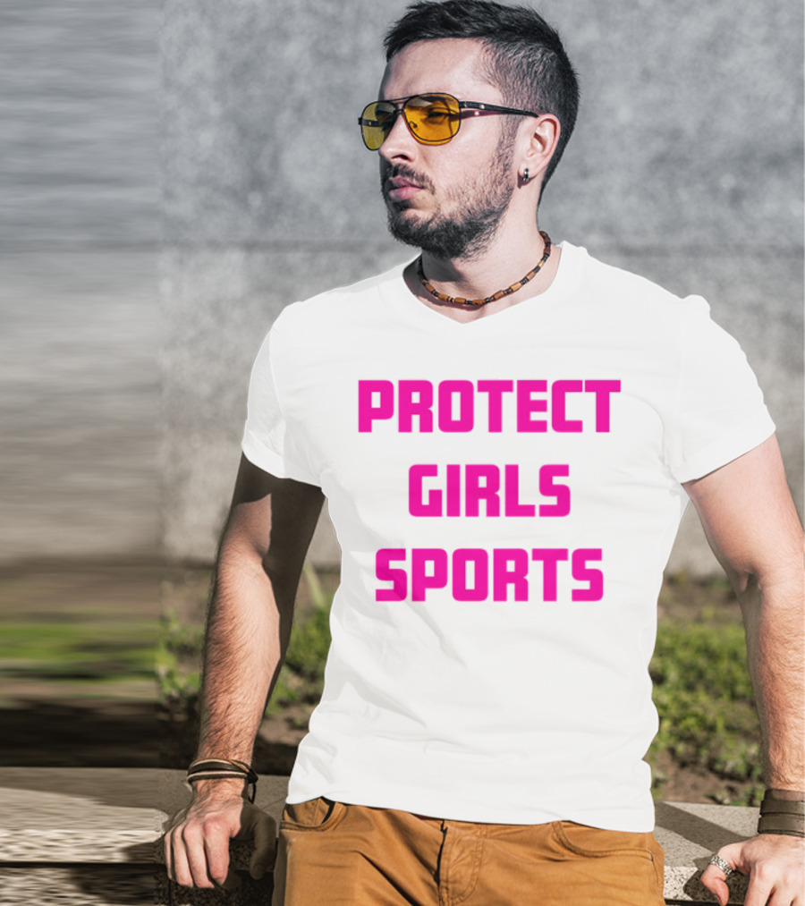 Protect Girls Sports Bold Pink Advocacy Design T-Shirt