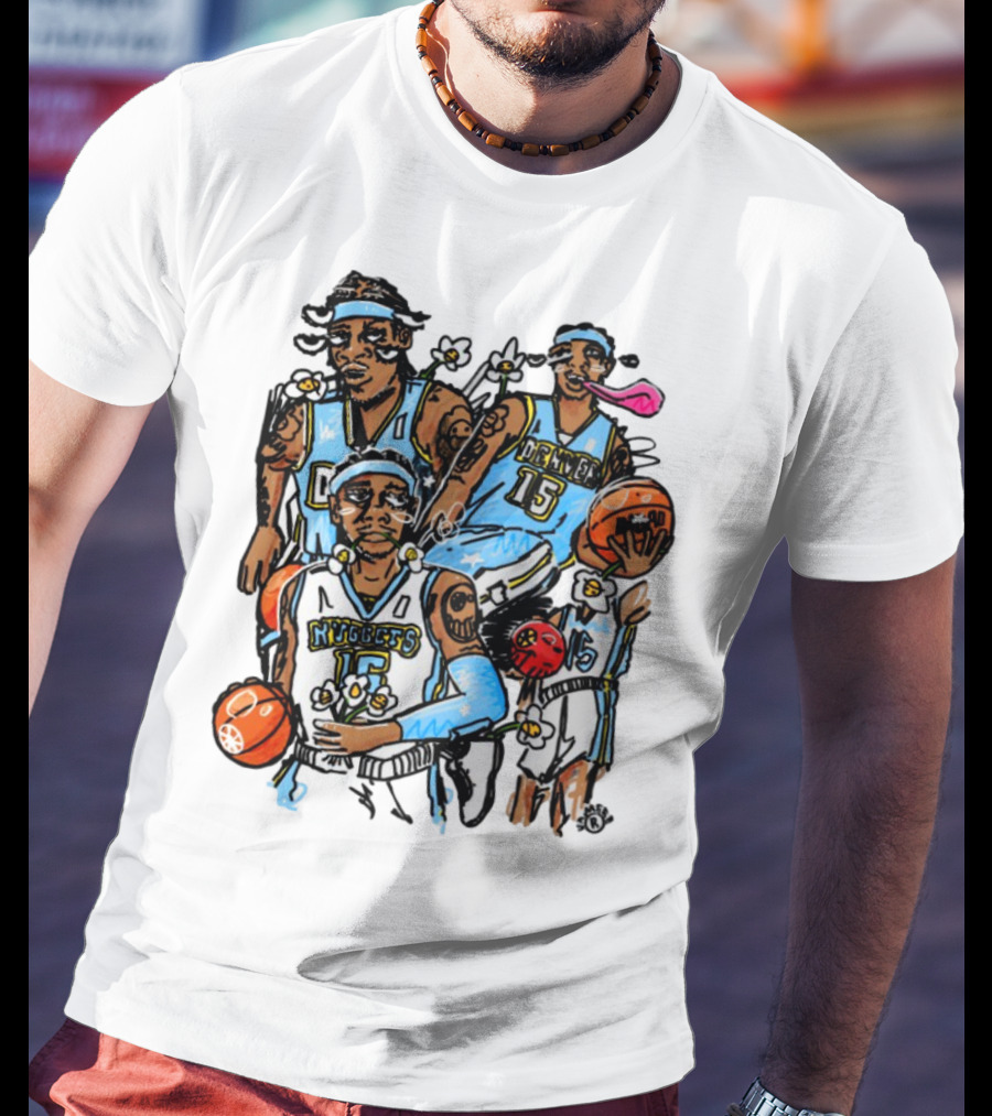 Vxmeee Doodle Melo Nuggets 15 Denver Basketball T-Shirt