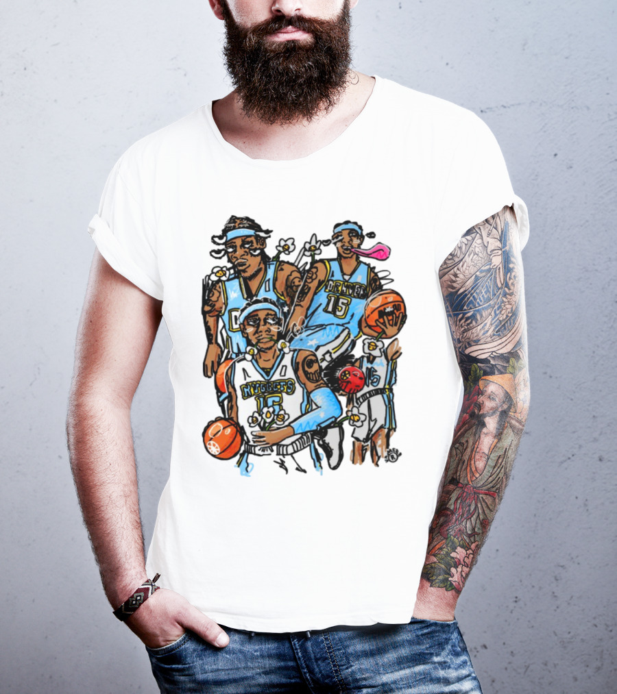 Vxmeee Doodle Melo Nuggets 15 Denver Basketball T-Shirt